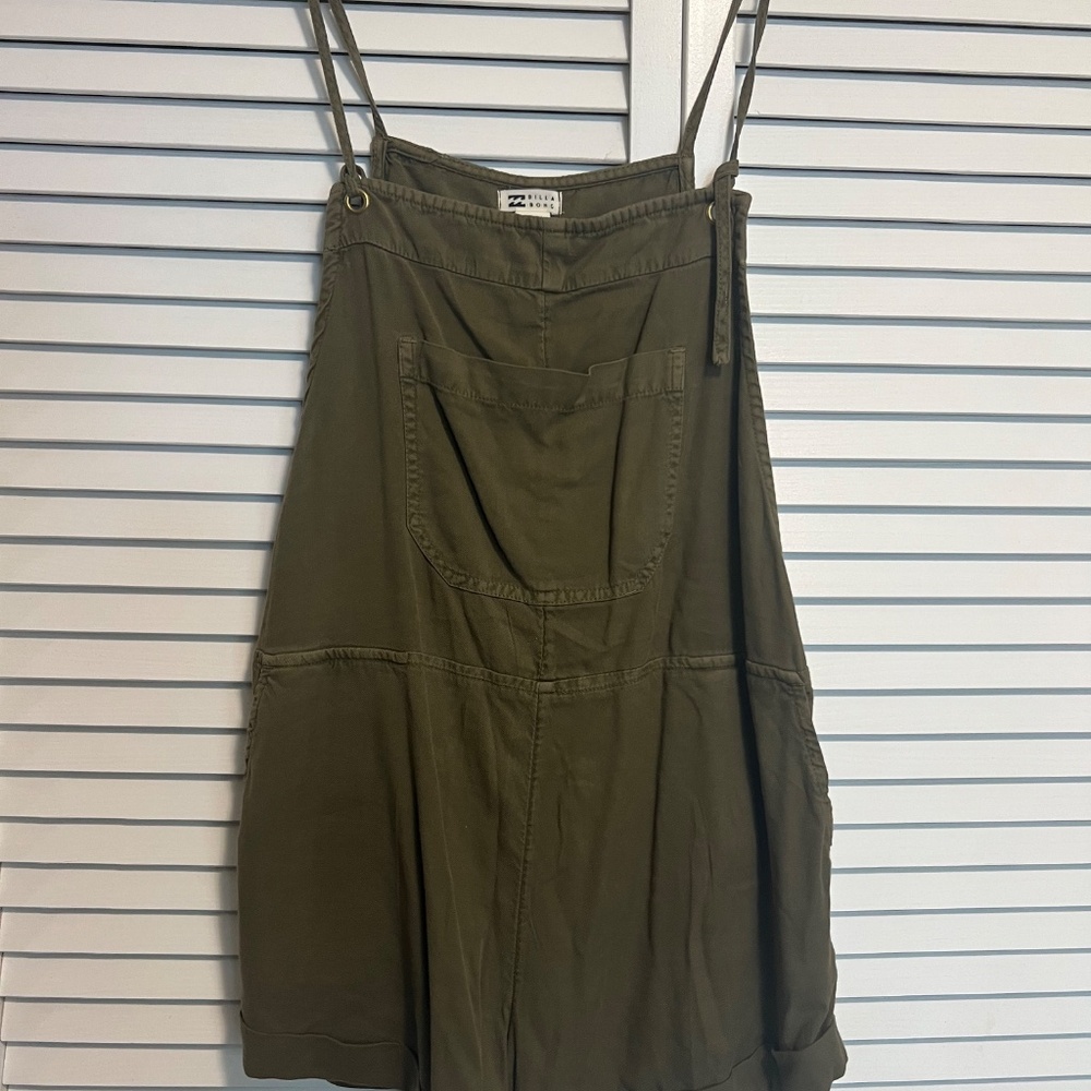 Billabong Wild Pursuit Romper Overall Mini Short Olive Green Sz Medium - Picture 7 of 8